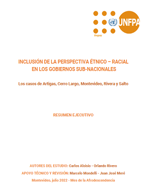 Estudio exploratorio sobre la inclusión de la perspectiva étnico-racial en acciones y políticas de los gobiernos departamentales