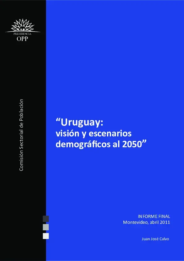 Uruguay: visión y escenarios demográficos al 2050