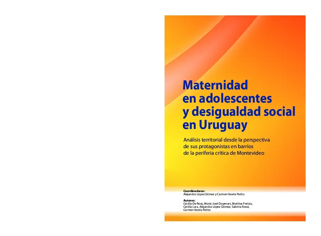 Maternidad en adolescentes y desigualdad social en Uruguay